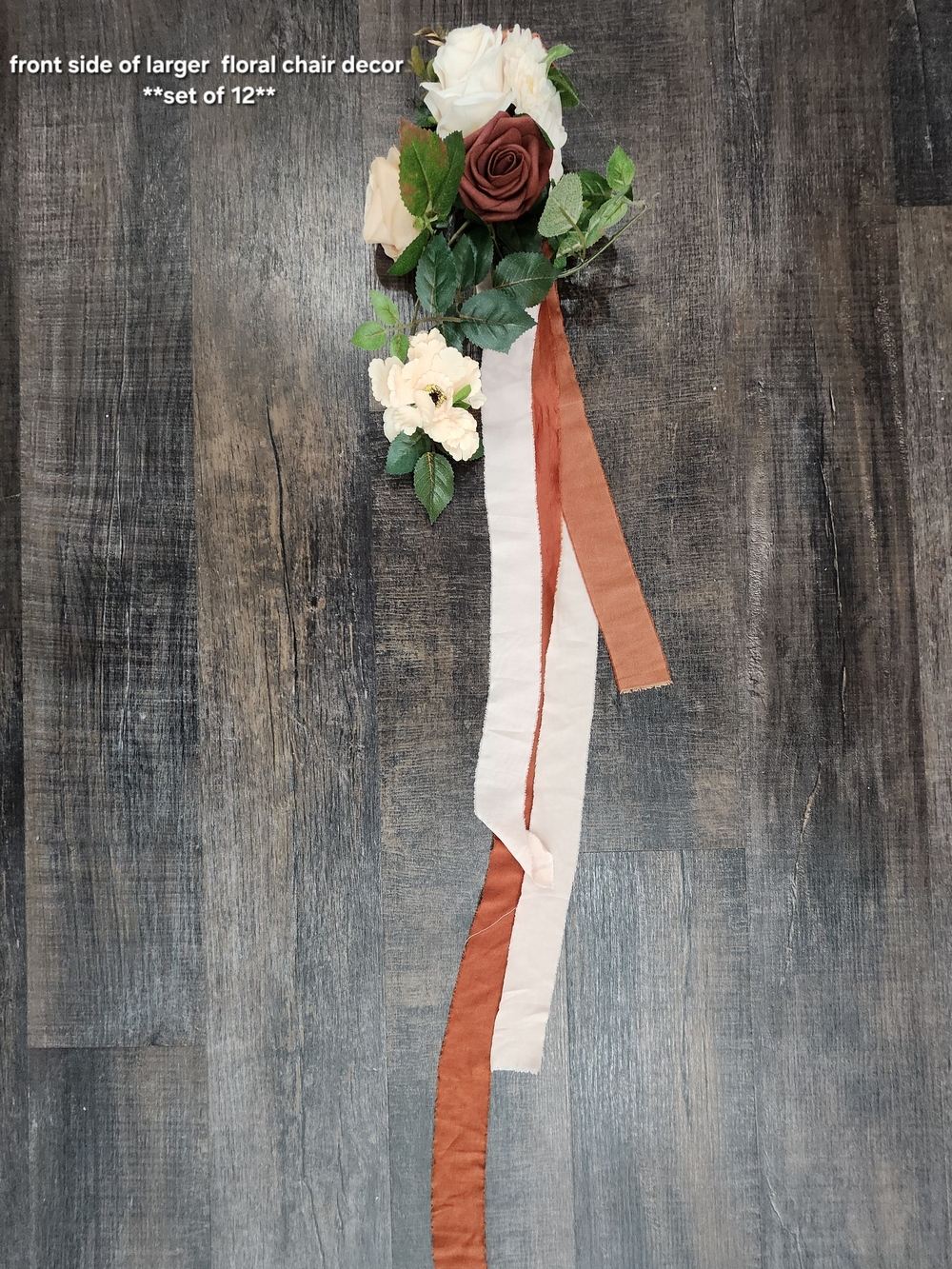 Ling's Moment Sunset Terracotta and Burnt Orange Floral Chair Clips **set Of 20*